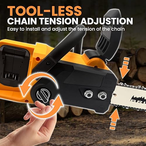 Miniatura 7 de Motosierra inalámbrica de 16 pulgadas, 40 V (2 x 20 V máximo), compatible con batería Dewalt, engrasador automático, motosierra sin escobillas para