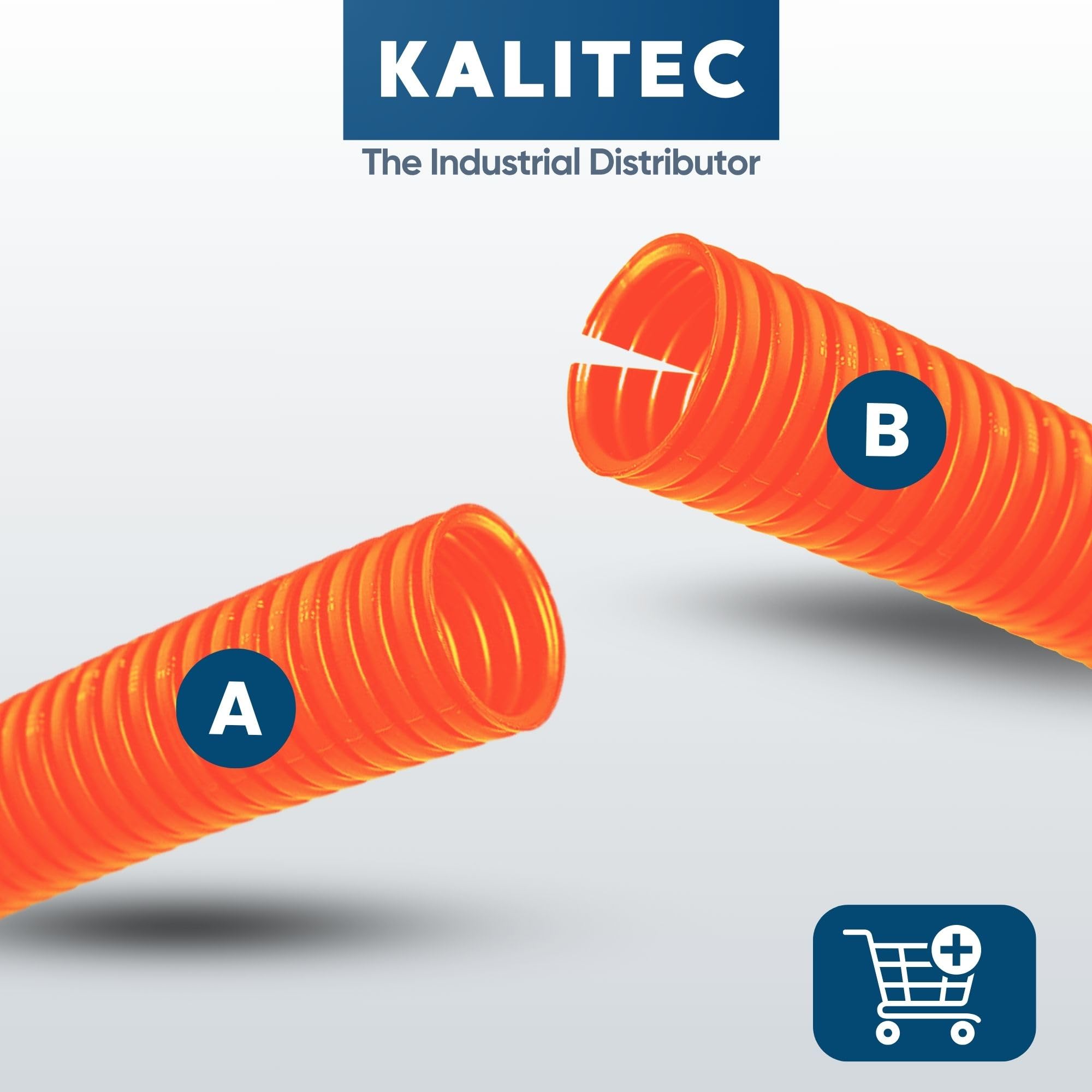 Kalitec 50m Tubo Corrugato PPmod NW 22 Arancione - Protezione Cavi Vuoto | Guaina flessibile in polipropilene per impianti elettrici, resistente alle sollecitazioni meccaniche e polvere