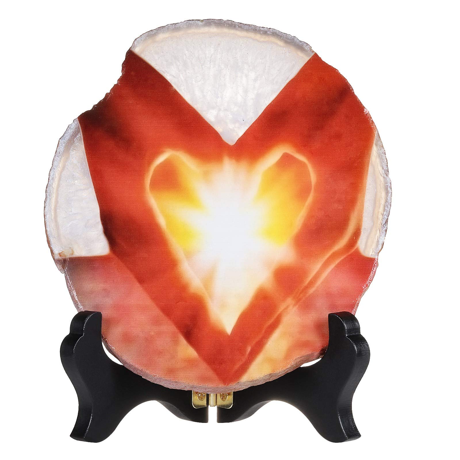 Amogeeli Natural Geode Agate Crystal for Office Home Decor, Prints Arts Decorative Stone with Stand