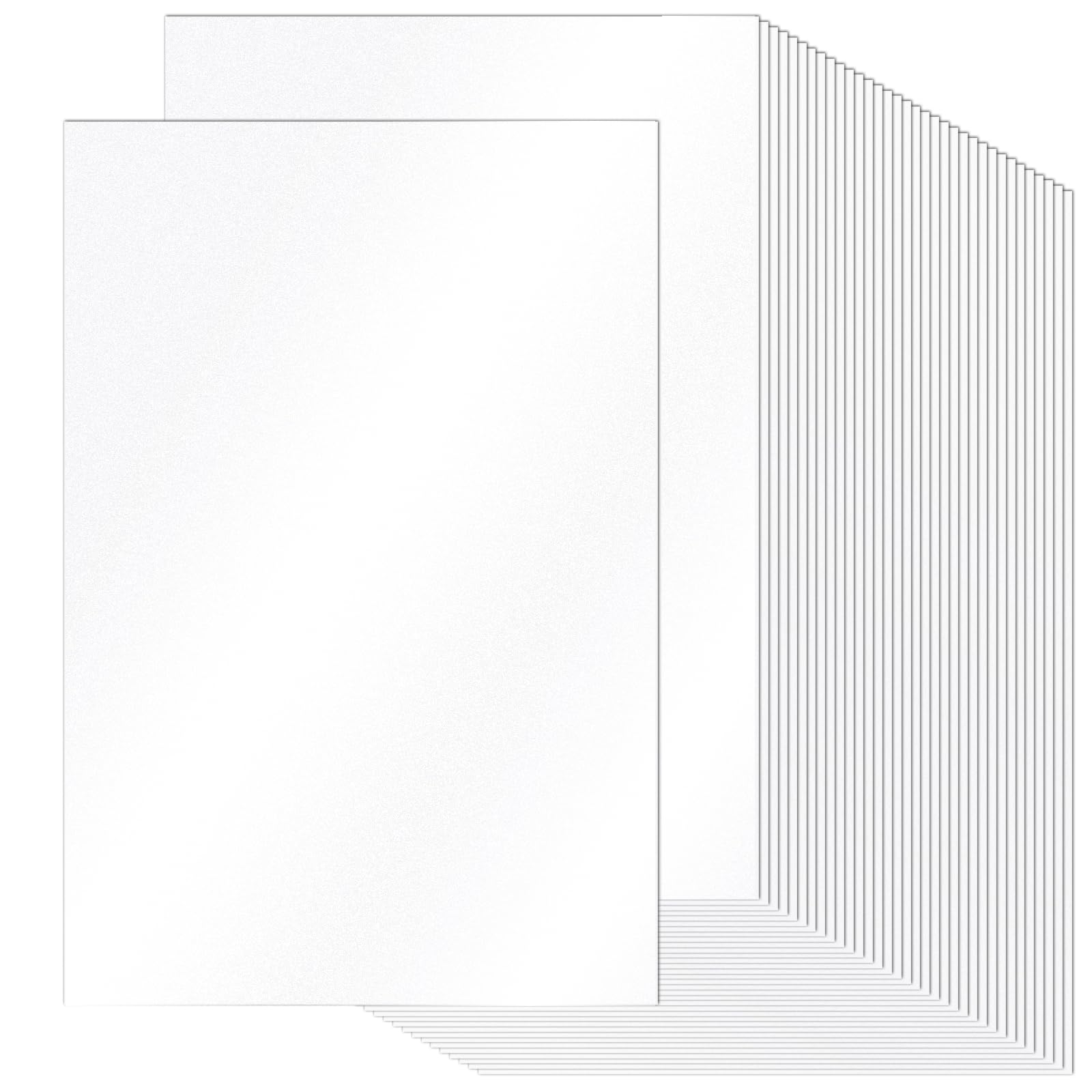90 Sheets White Shimmer Pearlescent Cardstock 5" x 7"Thick Glitter Metallic Printer Paper, 230gsm/85lb Double-Sided for Invitations, Card Making, DIY