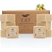 Olive Oil Soap Bar, Fragrance Free Handmade Soap for Face & Body | Made with olive & palm oil | Gentle for sensitive, dry skin | 5 oz bars | Pack of 8