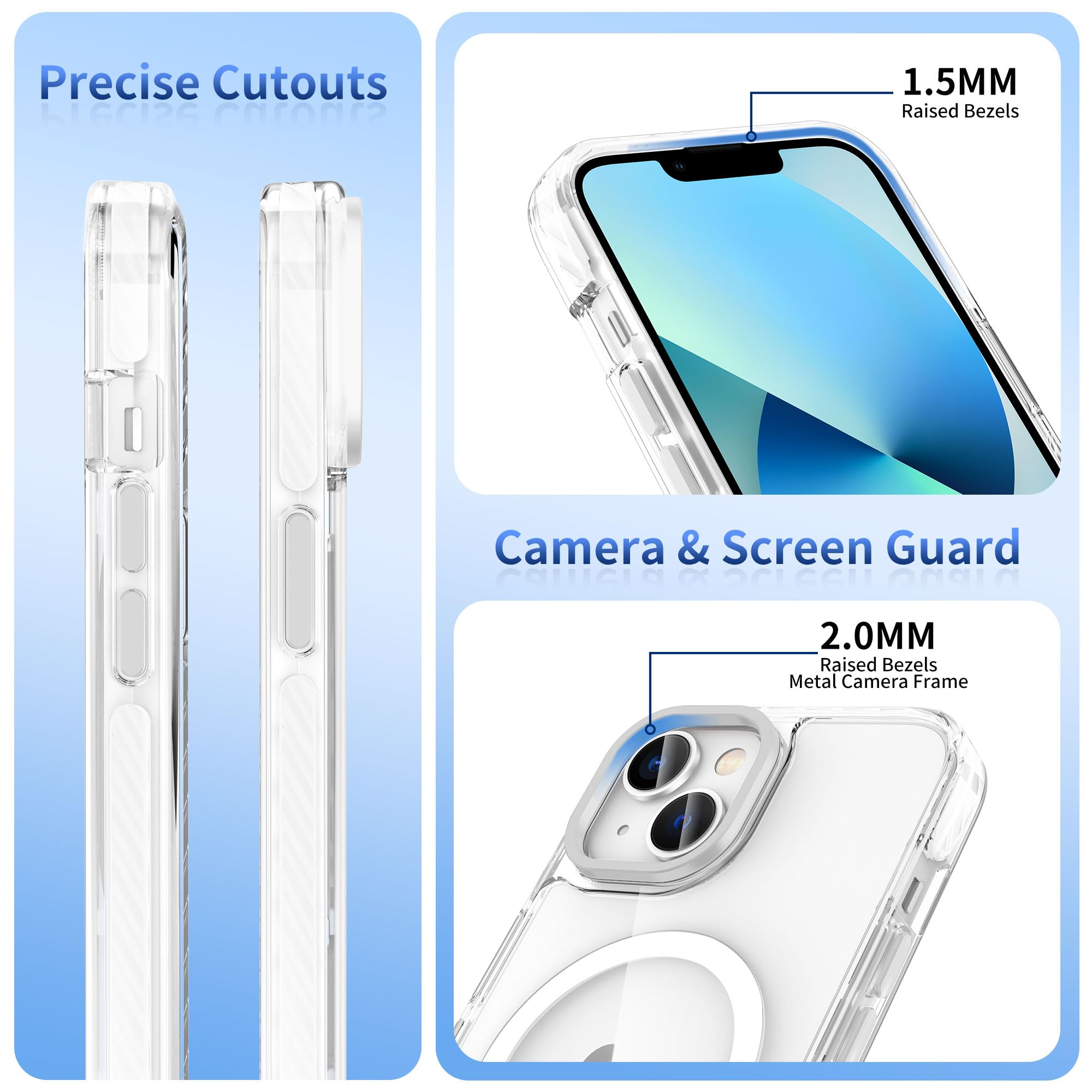 Custodia Magnetica Trasparente Per IPhone 13/14 Con MagSafe - Anti-ingiallimento, Antigraffio E Ricarica Wireless