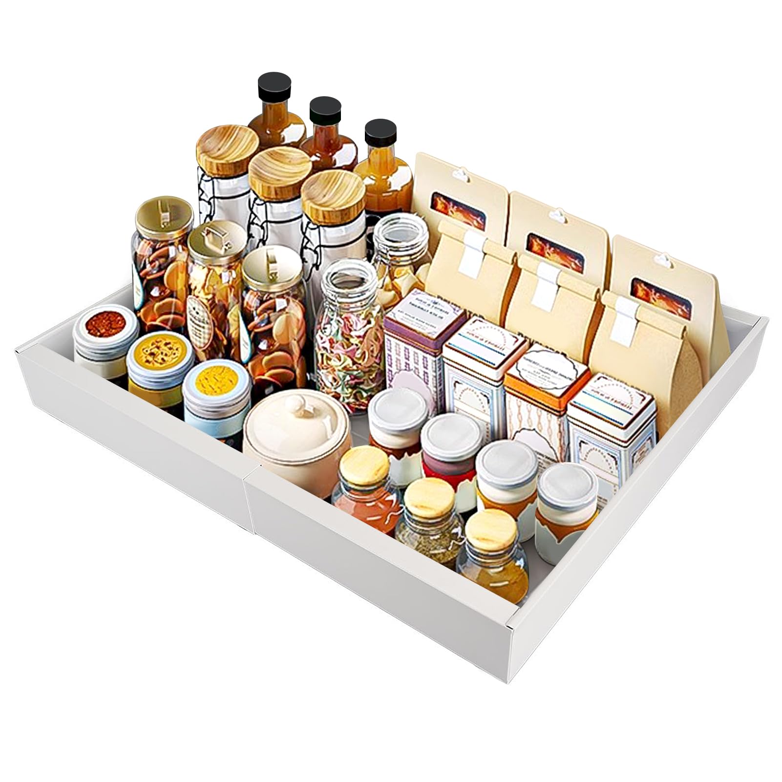 Tiroir extractible pour cuisine et armoire télescopique coulissante