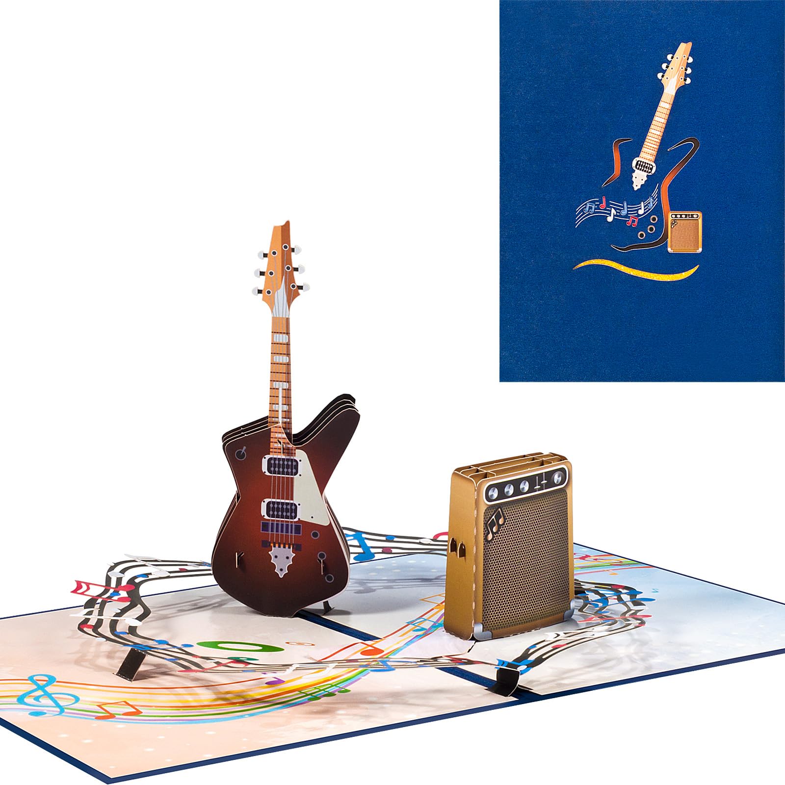 Pop Up Birthday Card, 3D Guitar and Sound Card