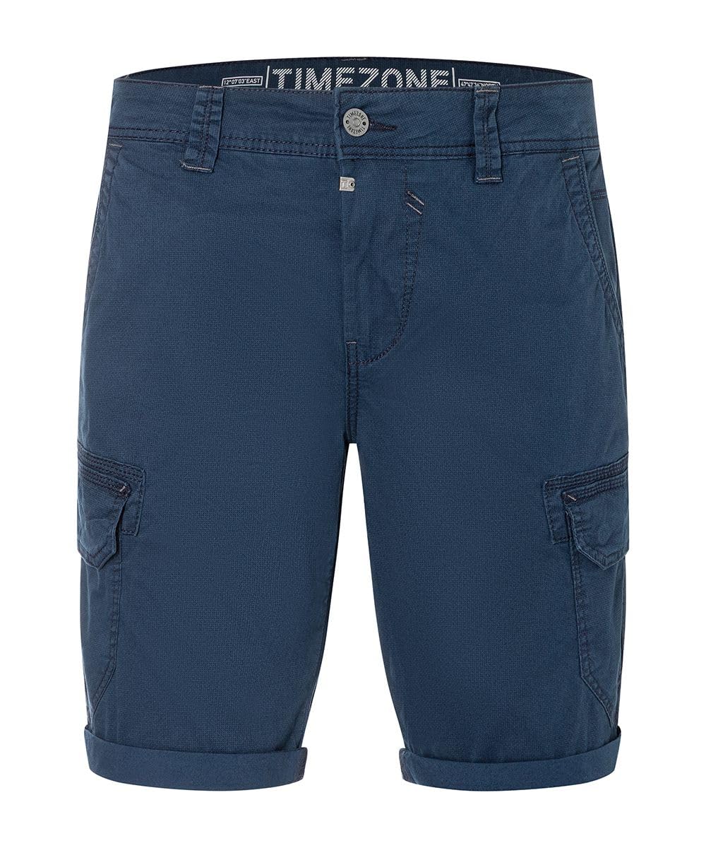 Timezone Herren Cargo Short Slim STANLEYTZ Short Mid Waist Slim Fit - Grün Beige Grau Blau | Baumwolle | Slim Fit für einen modernen Look | Nicht für den Trockner geeignet | Eingrifftaschen bieten zusätzlichen Komfort