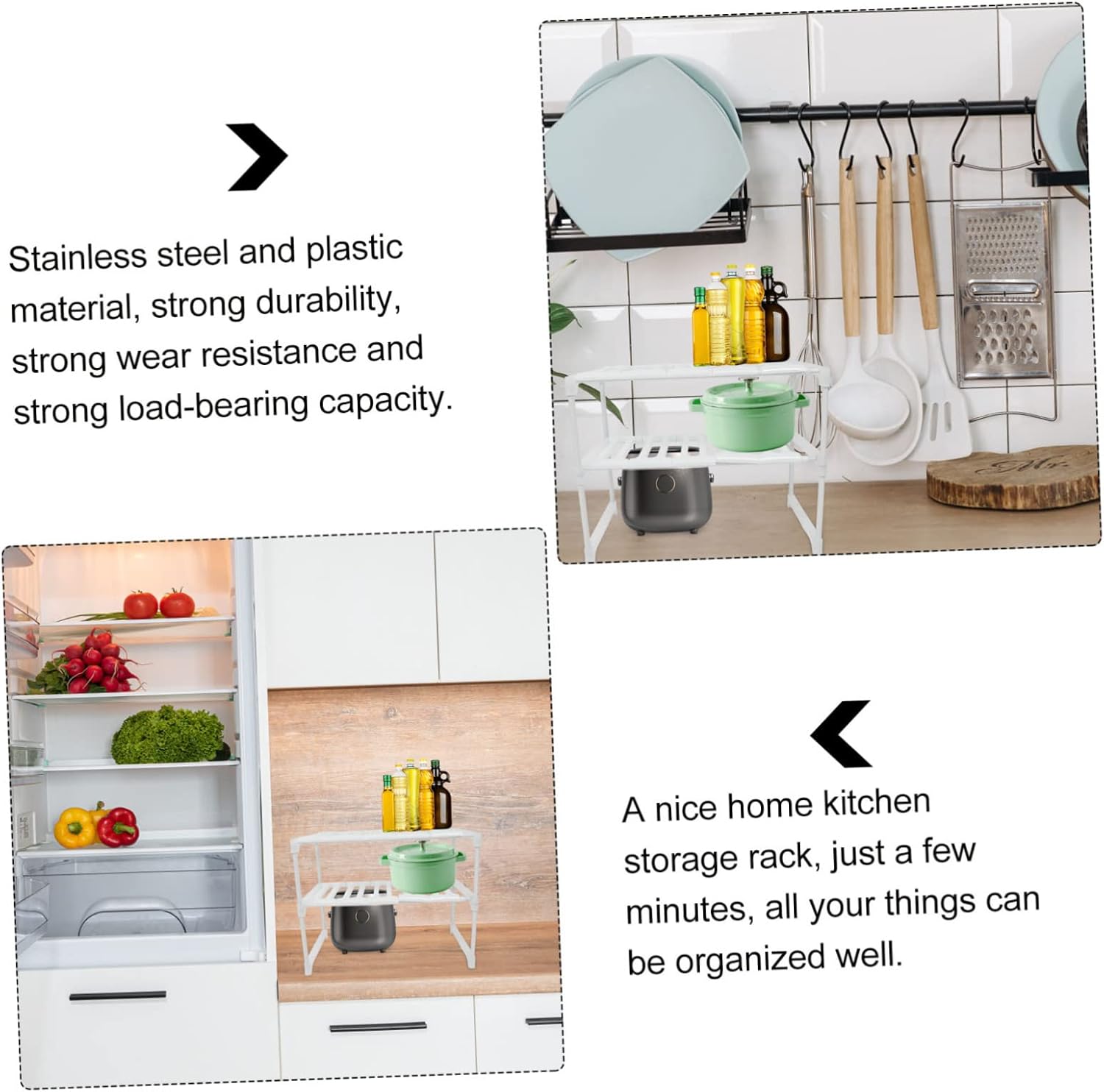 Under Sink Storage Rack Adjustable Kitchen Sink Shelf Organizer for Bathroom Kitchen Supplies Space Saver for Neat Orderly Home