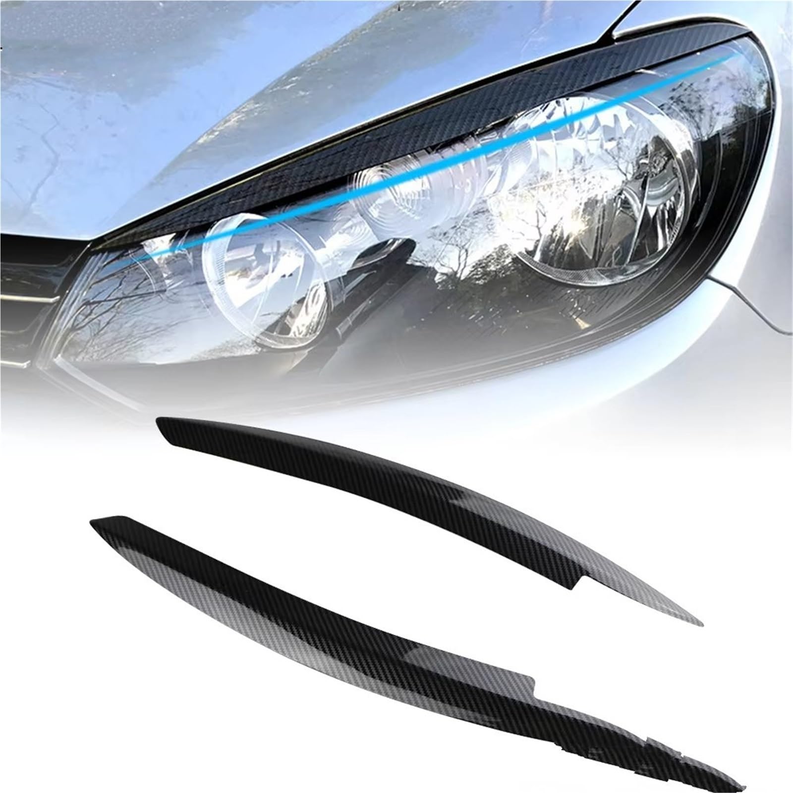 Reflektor brwi do VW do Golf 6 VI MK6 do GTI dla GTR do GTD 2008-2013 osłona na przednie światło samochodowe powieki ABS reflektor brwi powieki