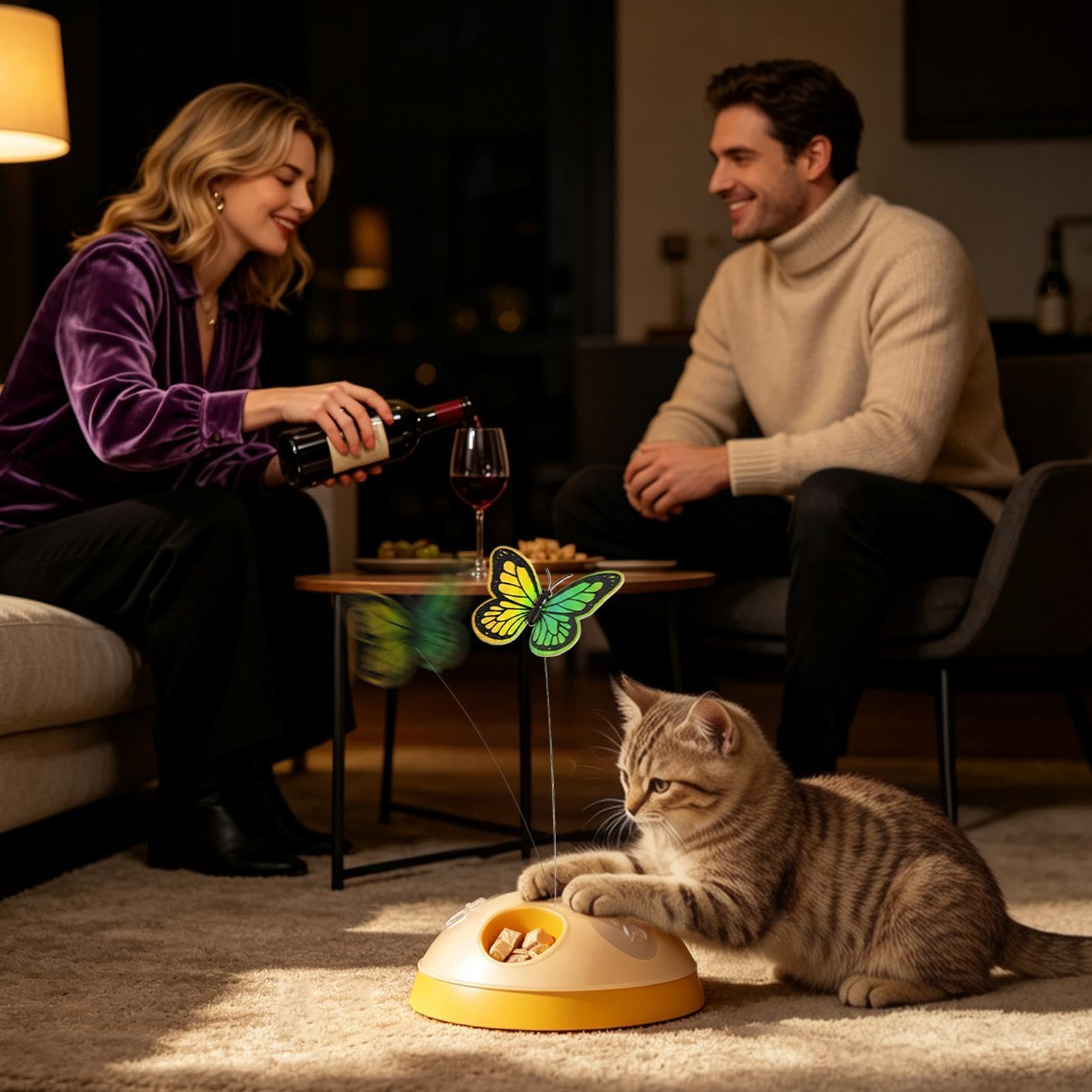 Puzzle Premi per Gatti Distributore Lento Interattivo a Farfalla per