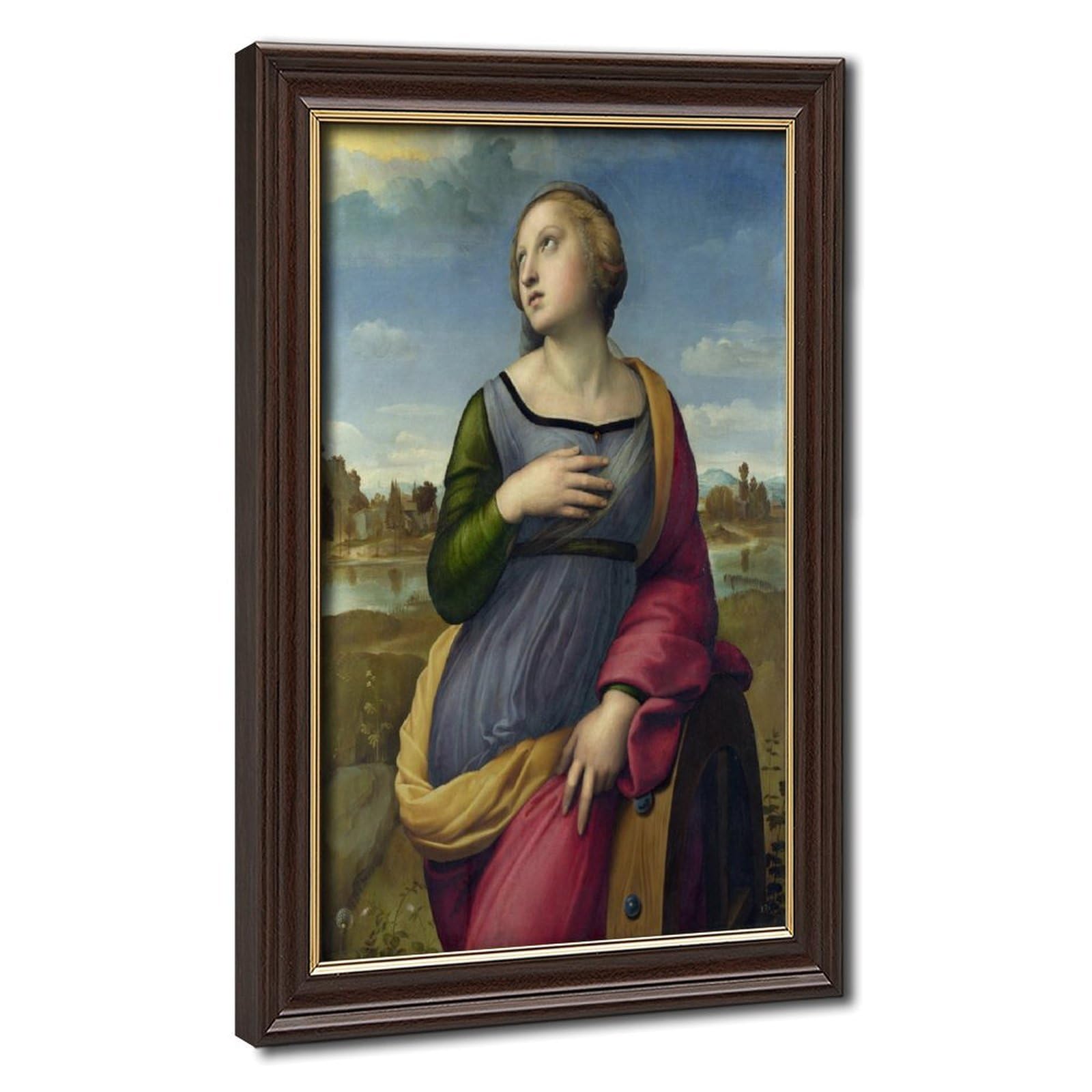 WCYB Saint Catherine of Alexandria Raphael Posters Prints Canvas Deco Paintings Wall Art Hangable Frame 16" L X 24" W