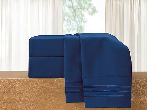 Vista 409 de Elegant Comfort - Juego de sábanas de 3 piezas de lujo de 1500 hilos, calidad egipcia, Microfibra, Blanco, Completo