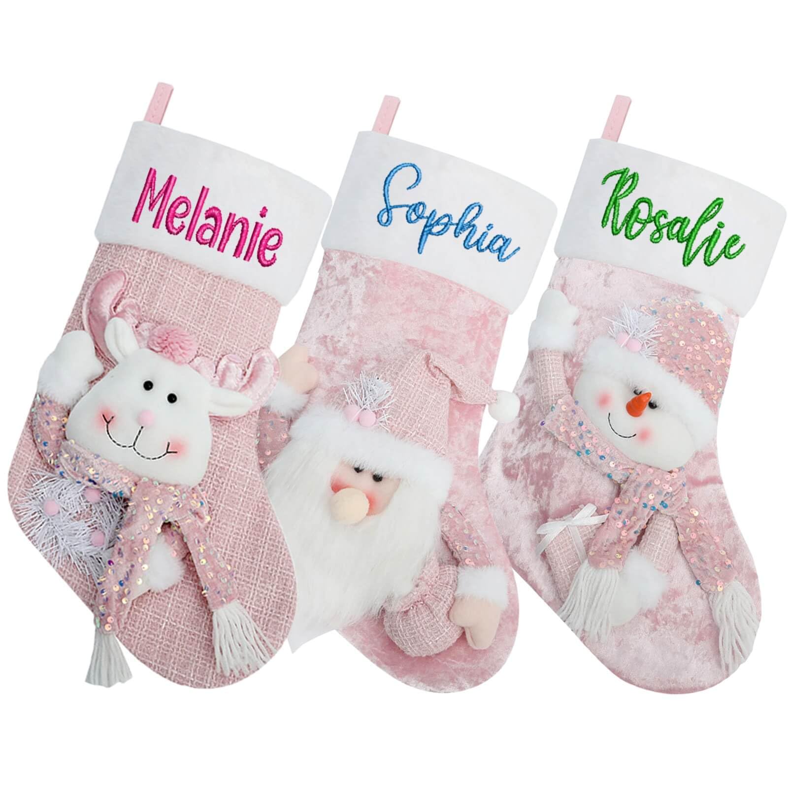 Calze di Natale personalizzate con nome ricamato, 45,7 cm, grandi, lavorate a maglia, per bambini e famiglia, per feste in famiglia (una per ogni stile)