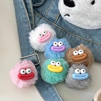Amazon.co.jp: [Yicdfur] ふわふわ キーホルダー たらこ唇 ポンポン