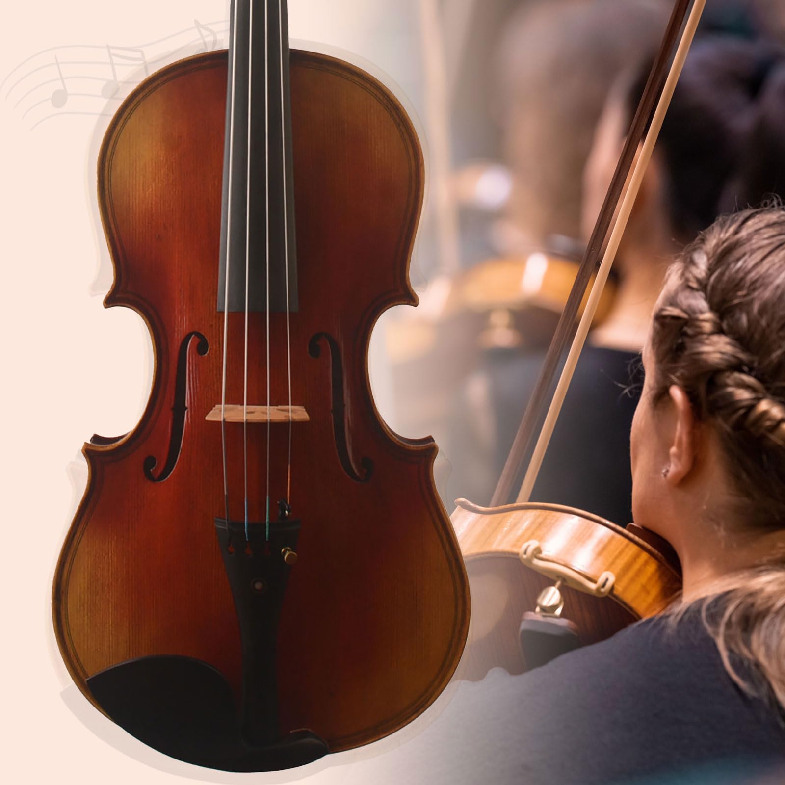 Yitamusic MA7000 Maggini-style Artist Viola Size 16.25in,Handcrafted .Oil varnish, Professional Performance,with Case, Shoulder Rest, Bow