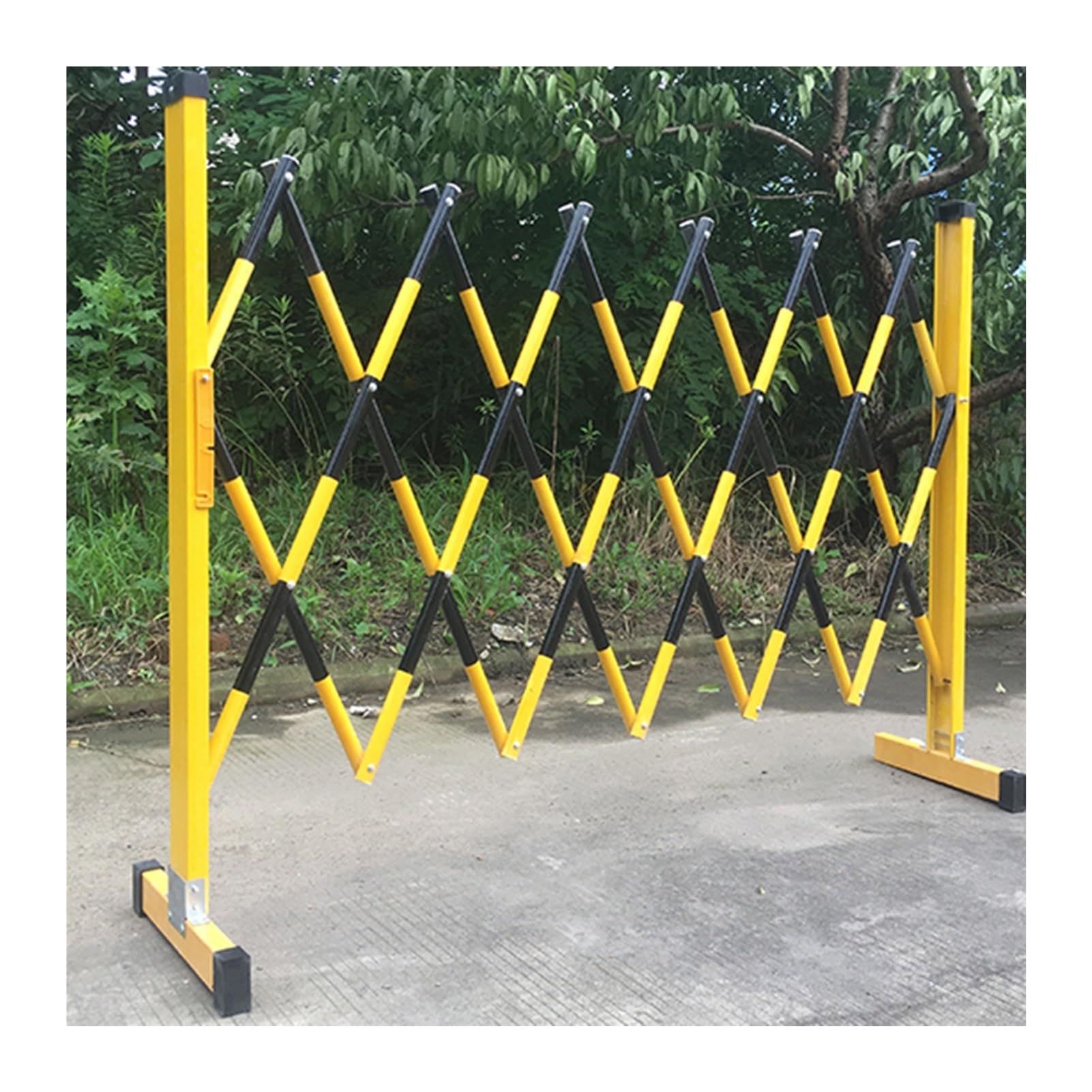 Clôture de sécurité noire pliable de 47 x 138 po pour bloquer l'accès des véhicules de garage