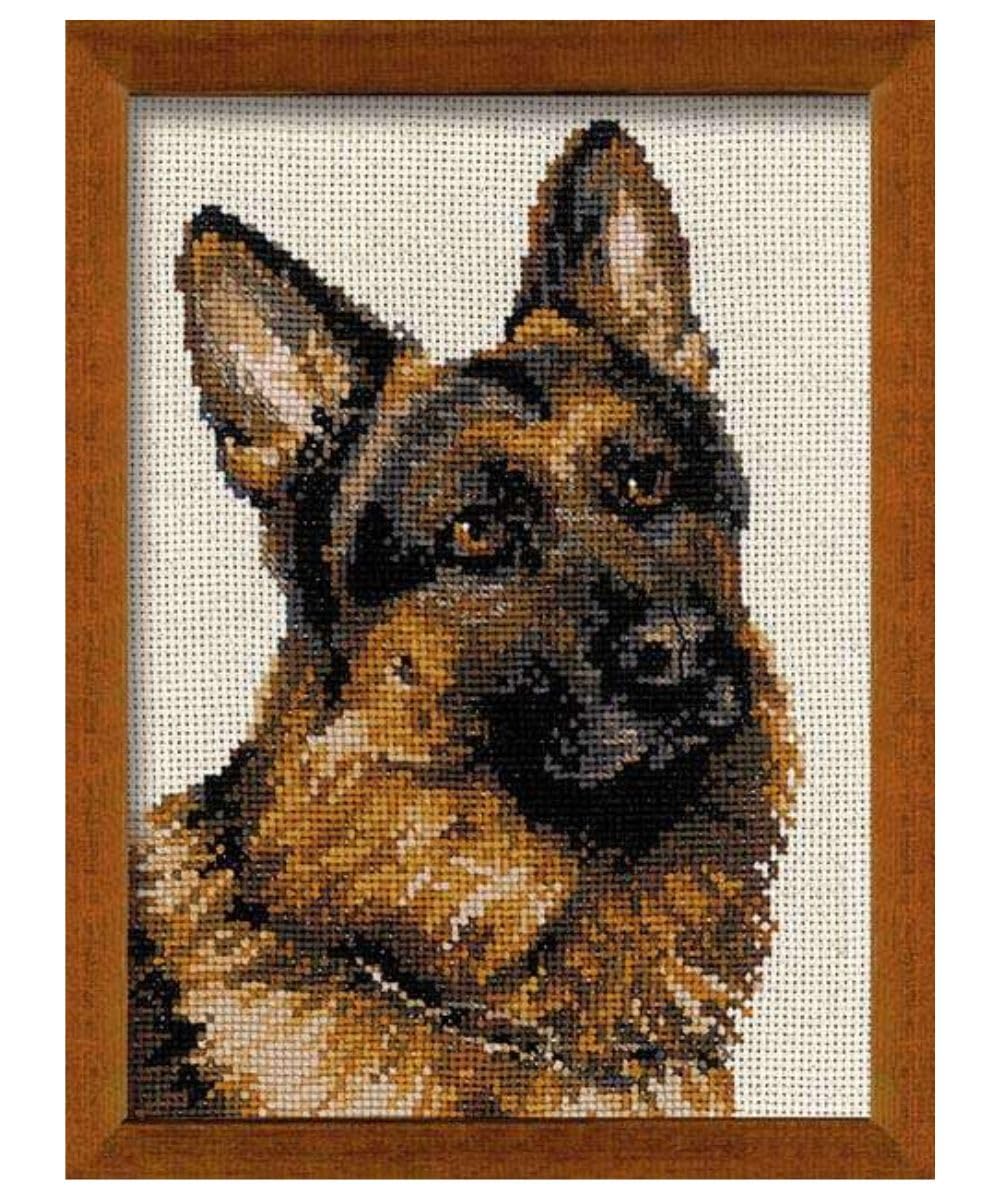 Riolis - Pastore Tedesco 1068, Punto Croce 24X30, Punto Croce Kit Da Ricamare, Disegni Da Ricamare, Embroidery Kit, Kit Ricamo Punto Croce-image