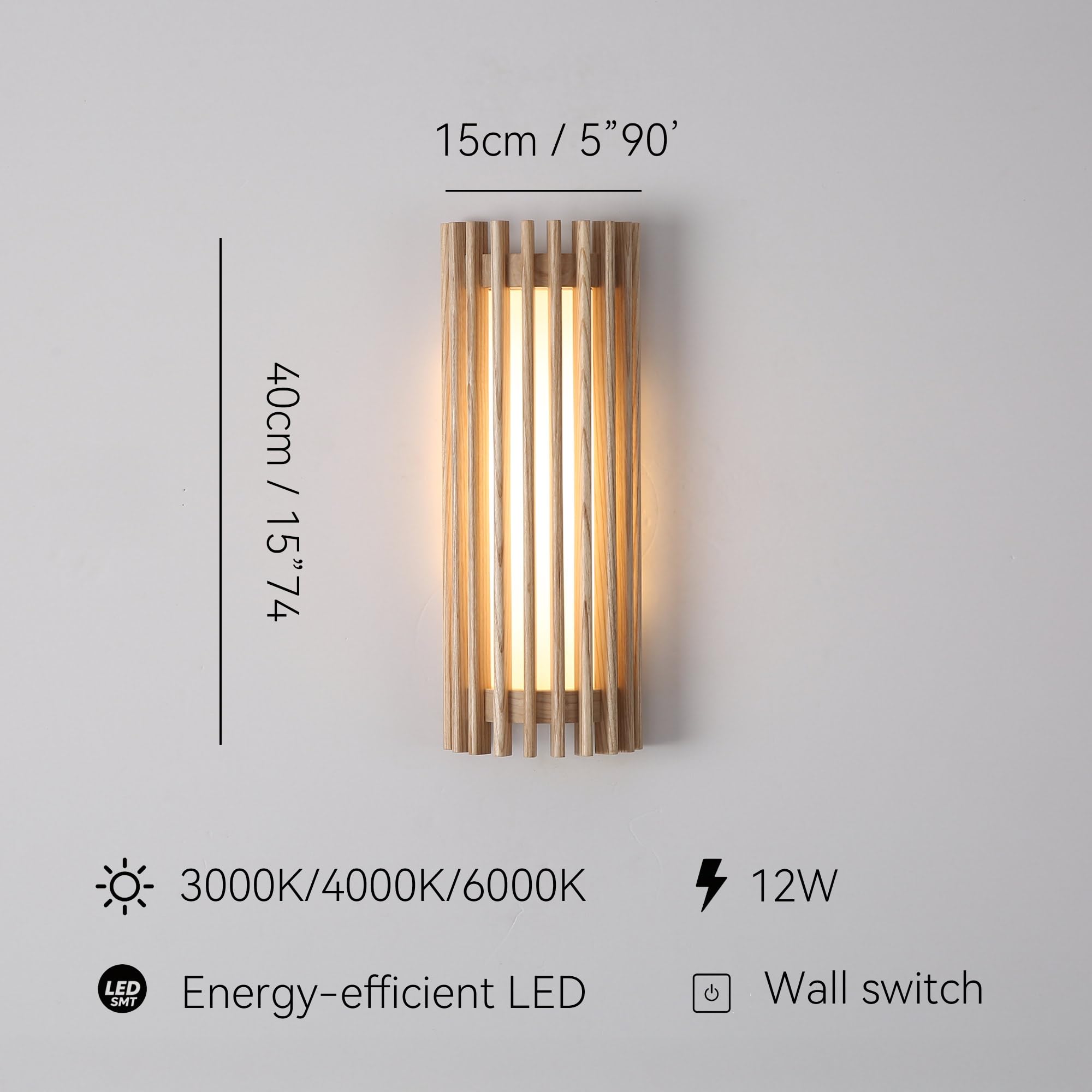 Wandlampe Grid, Moderne Boho Wabi-Sabi Wandbeleuchtung, Milchweißes Glas, 12W LED 3000K-6000K, Energieeffiziente Wandleuchte für Schlafzimmer, Wohnzimmer, Flur