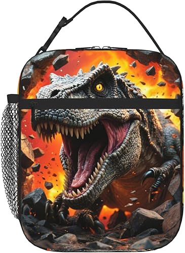 Miniatura 19 de Lonchera verde de los años 80 y 90 con aislamiento retro neón para mujeres y hombres, lonchera reutilizable a prueba de fugas con compartimento 80s