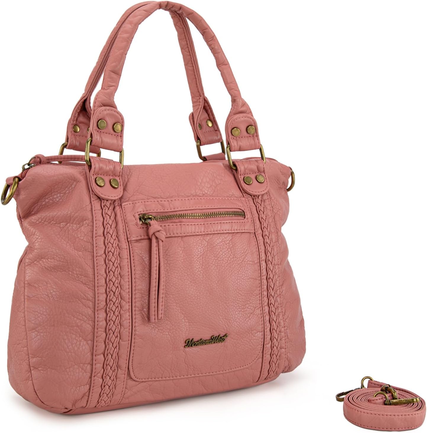 Montana West Washed Leather Hobo Bags for Women Roomy Handbags with Crossbody Strap
