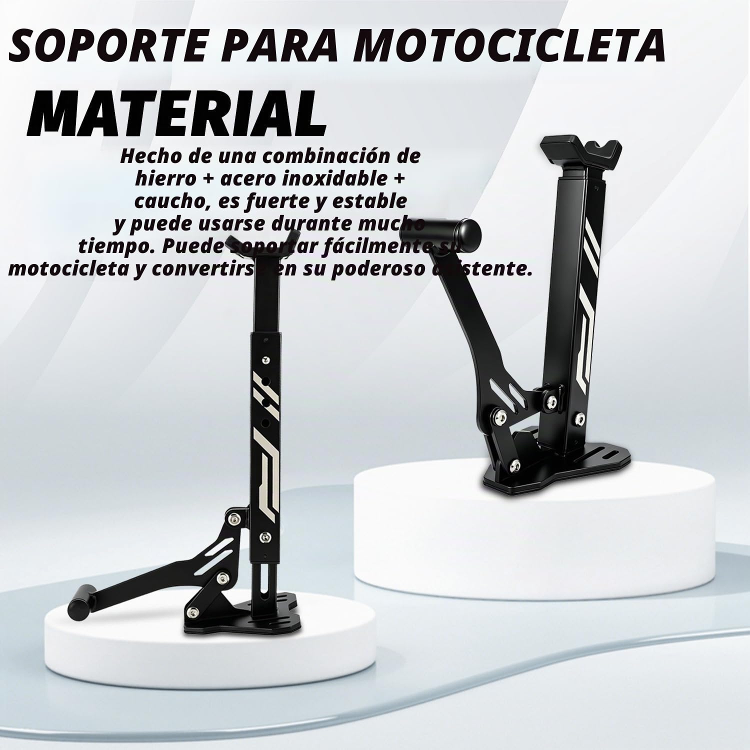 JFG RACING Soporte Rueda Moto,Soporte Rueda Delantera y Trasera Portátil Plegable,Caballete Rueda Trasera Universal pour Motocross Enduro Supermoto Moto Deportiva