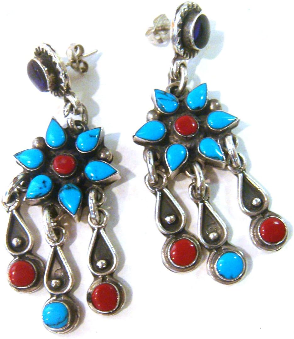 TAXCO .925 Sterling Silver Inlay Earrings from Mexico