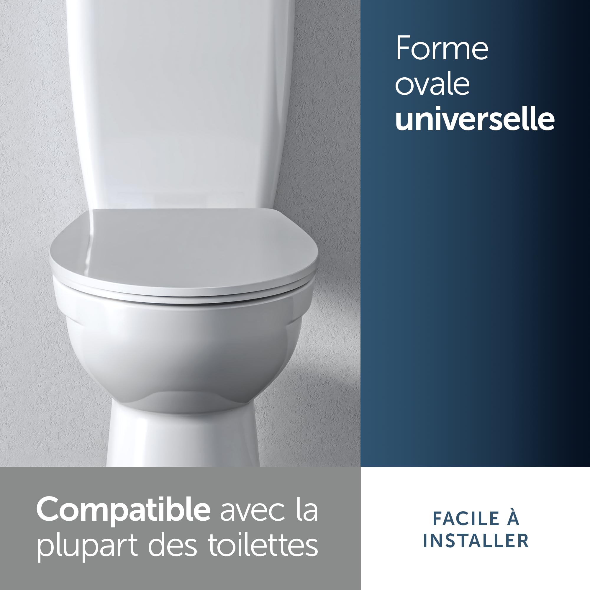Ideal Standard Tirso Abattant WC, forme ovale universelle, Siège de toilettes avec frein de chute et longue durée de vie, en duroplast robuste – Blanc (365x435 mm)