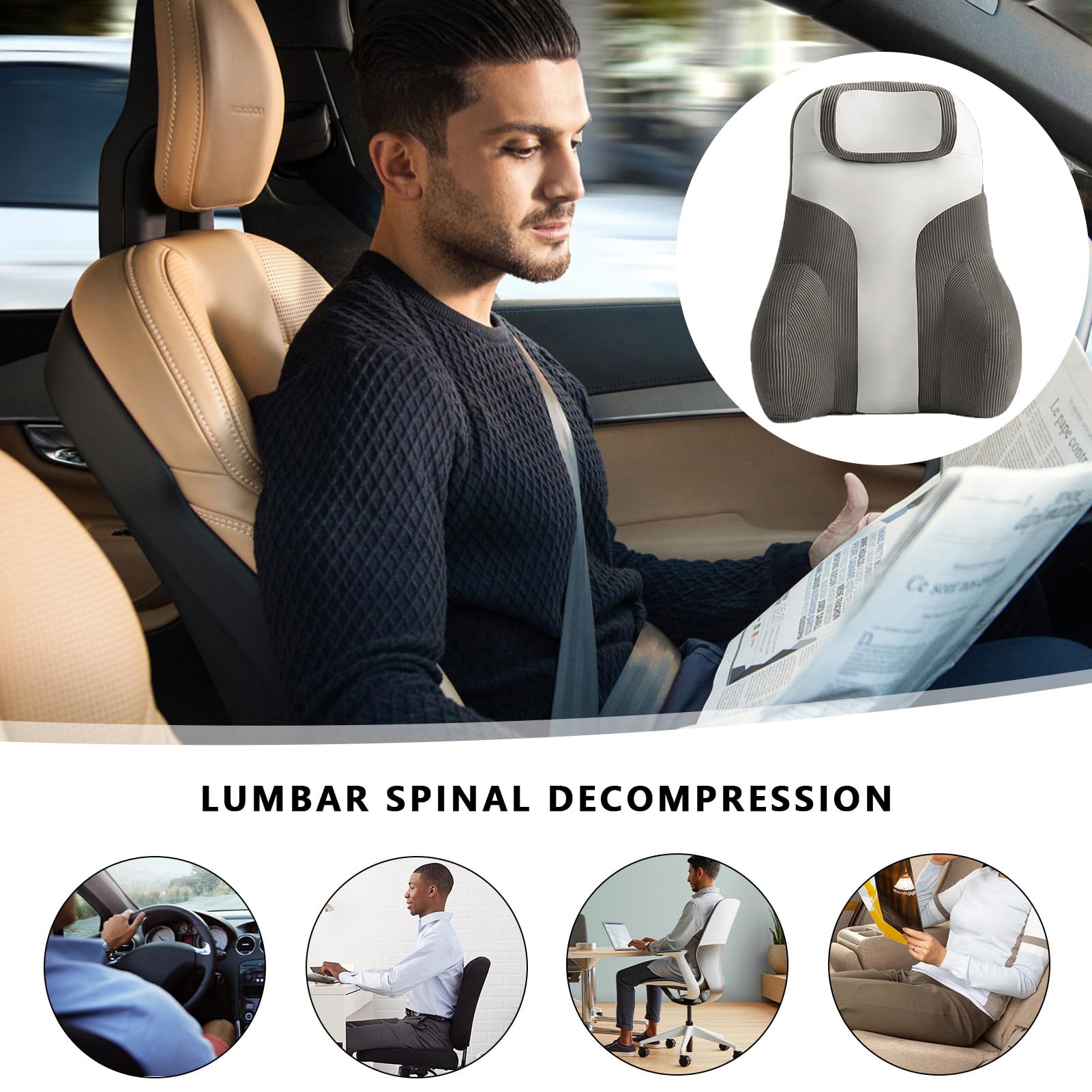 Cojín De Soporte Para La Espalda Para Sofá,Cojín De Soporte Para La Espalda Con Reposabrazos - Cojín De Cama Para Leer - Cojín Ergonómico Y Cómodo Para Los Brazos De Soporte Lumbar,