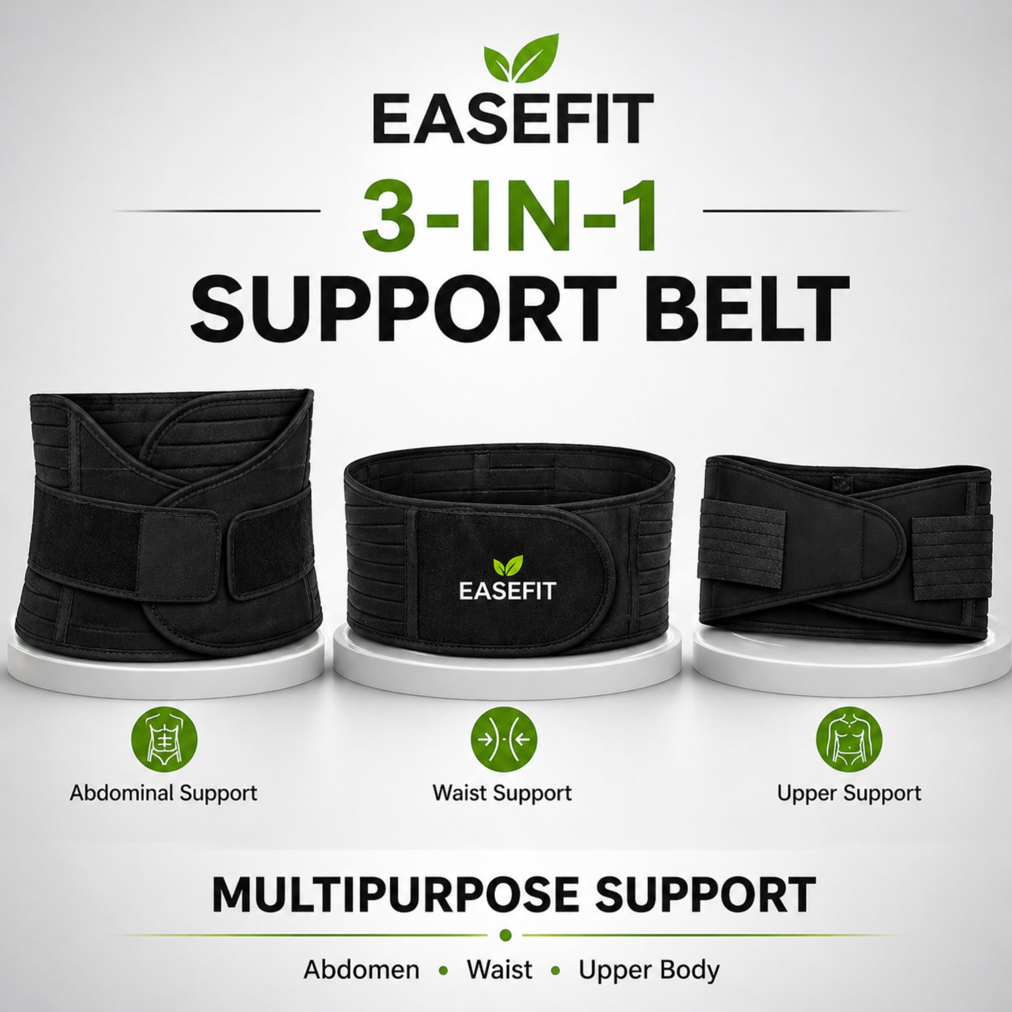 EASEFIT Postpartum Belly Belt for Women - 3 in 1 Tummy Tucker | Waist, Pelvis & Back Support | Fat Slimming Shapewear After Delivery & C-Section | Adjustable Fit 30-46” (Made in India)