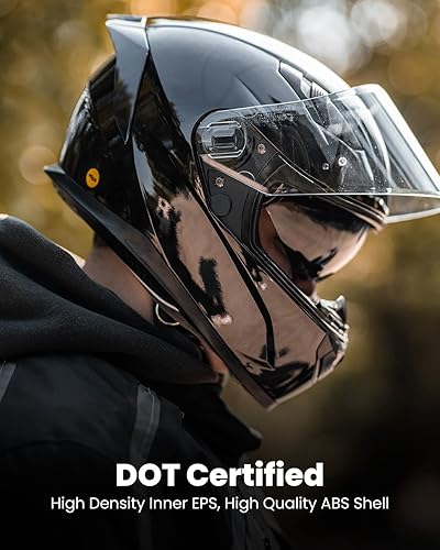 Miniatura 5 de ILM MIPS Casco de Moto Cara Completa con Inserción Pinlock, Doble Visera Antiniebla, para Carreras, para Hombres y Mujeres, Certificado DOT, Modelo
