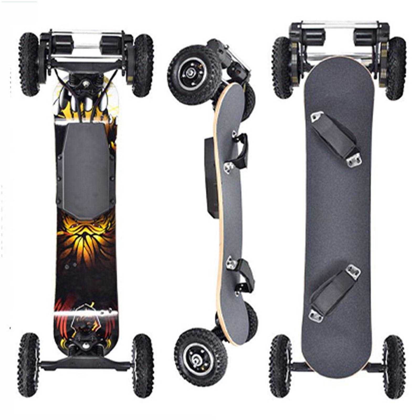 Skateboard électrique tout-terrain avec télécommande, double moteur, haute vitesse et longue portée, longboard électrique pour adultes