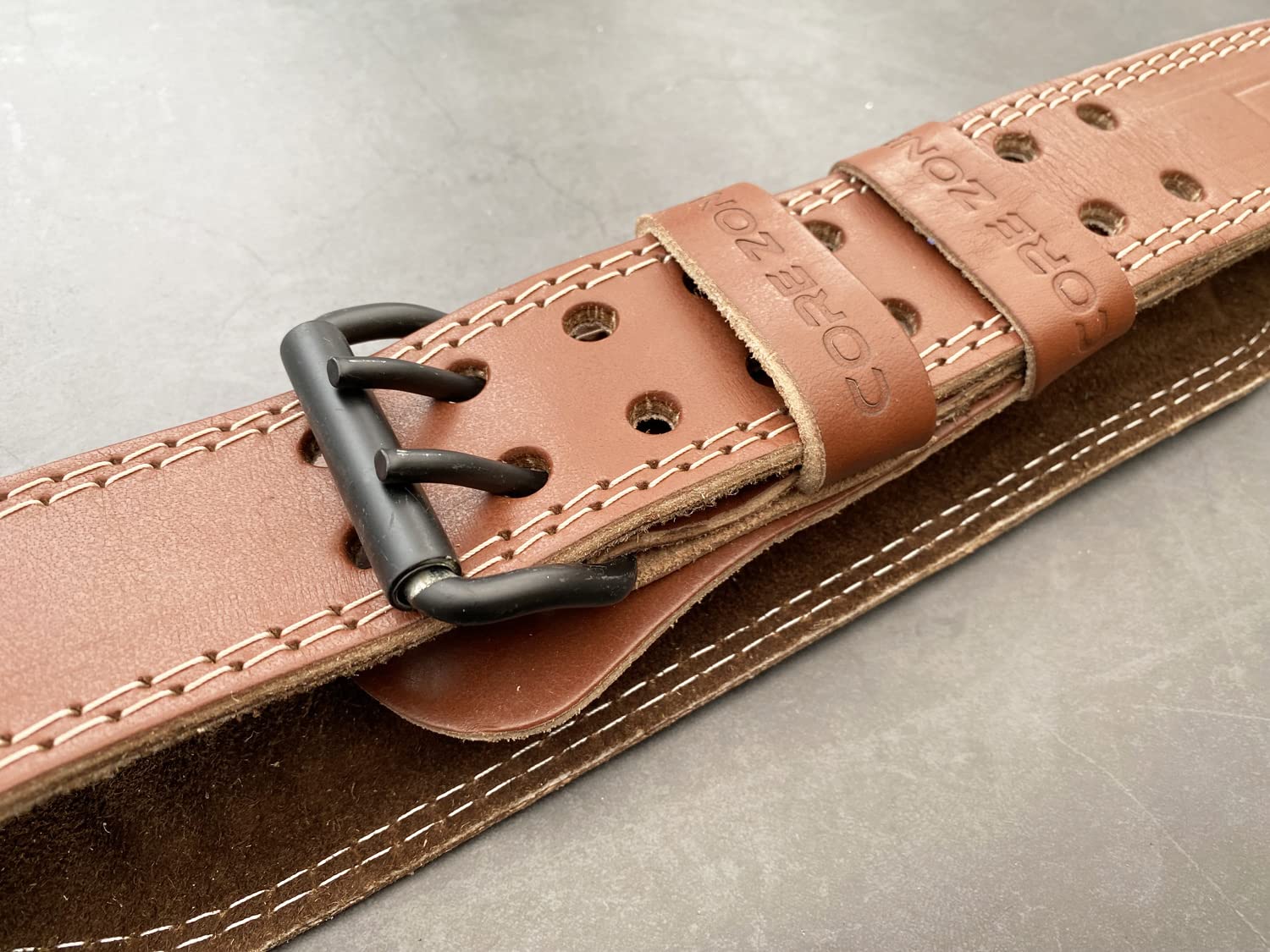 Ceinture d'haltérophilie en cuir véritable de 10,2 cm pour homme et femme - Soutien lombaire du dos pour soulevés de terre, squats, haltérophilie - Équipement d'entraînement robuste