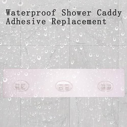 Miniatura 7 de Paquete de 2 adhesivos de ducha para reemplazo adhesivo transparente fuerte para organizador de ducha almohadillas adhesivas sin taladrar para cesta