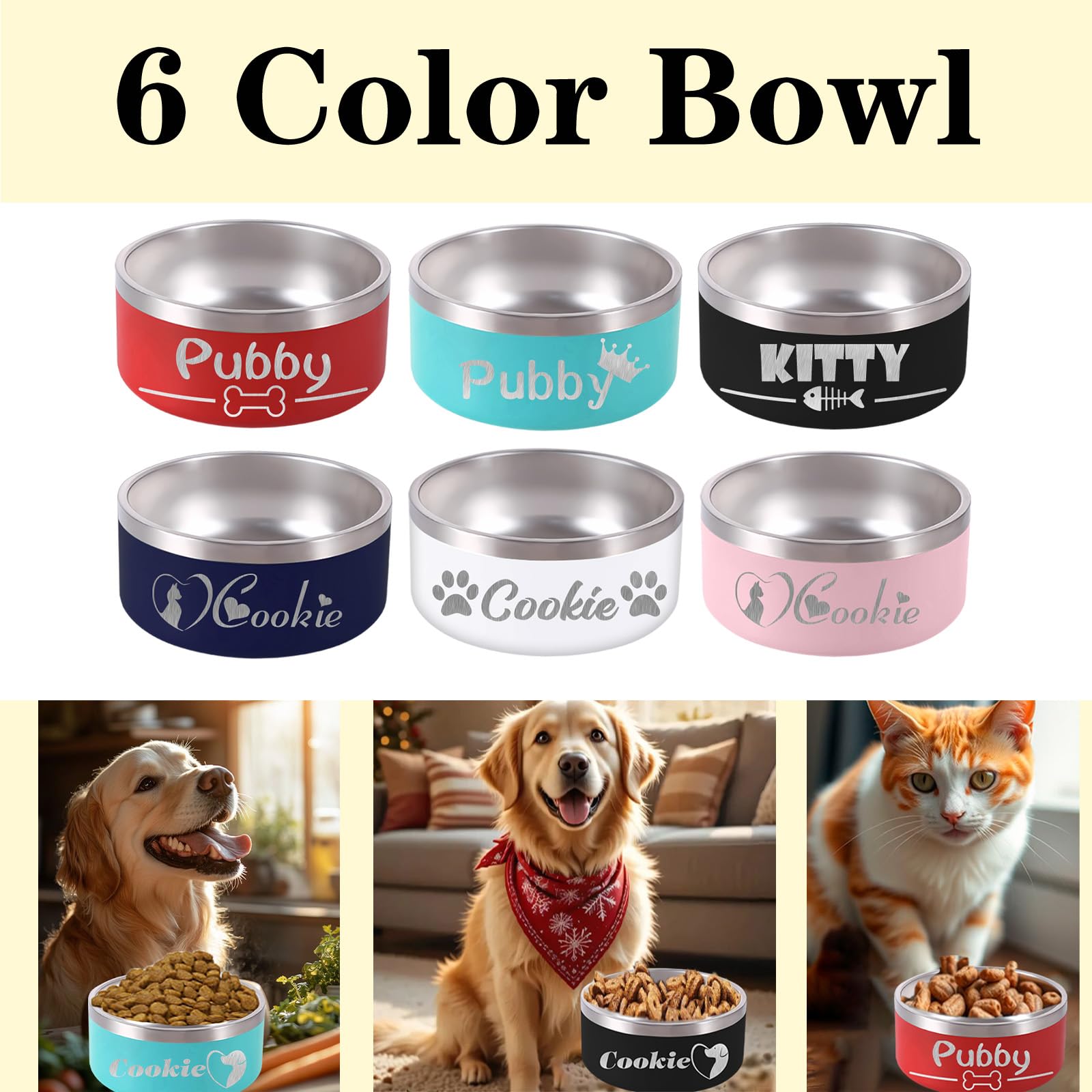 Ciotola Per Animali Personalizzata - Acciaio Inox Con Nome, 18 Cm Antiscivolo - Foto 7