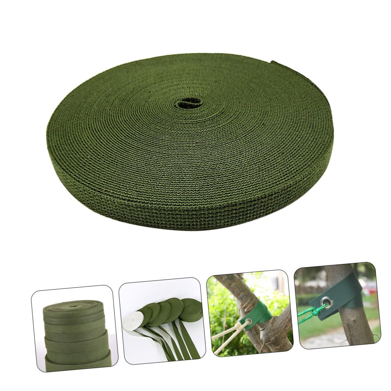Baumgurt Pflanzenbinder Aus Segeltuch Grün 3cm Breit 2mm Stark 20m Lang Gartenzubehör Baumbefestigung Windschutz Pflanzenschutz