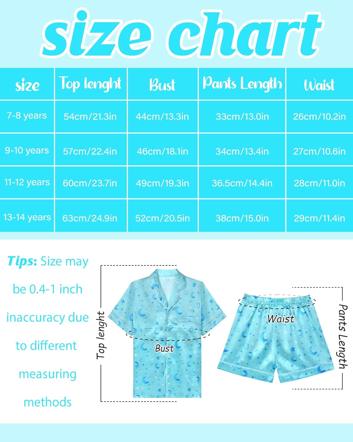 Nidoul Girls Pajamas Satin Pajama Set Silk Pjs Short Sleeve Button Down Summer Bow Sleepwear for Big Kids 7-14Y - Image 7