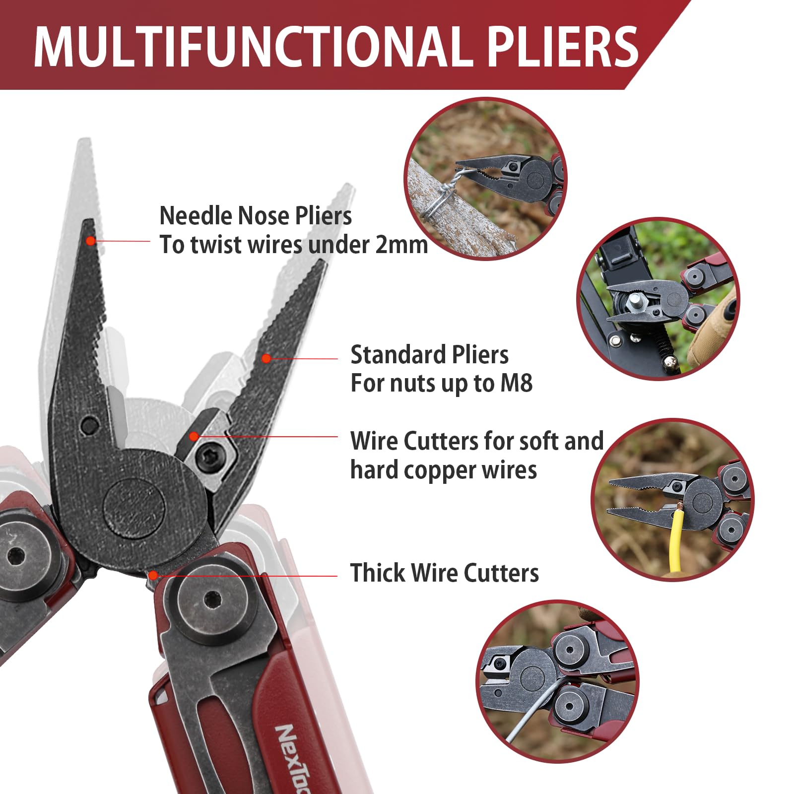 NexTool Flagship Pro, Multi Tool, Multitool Pliers with Big