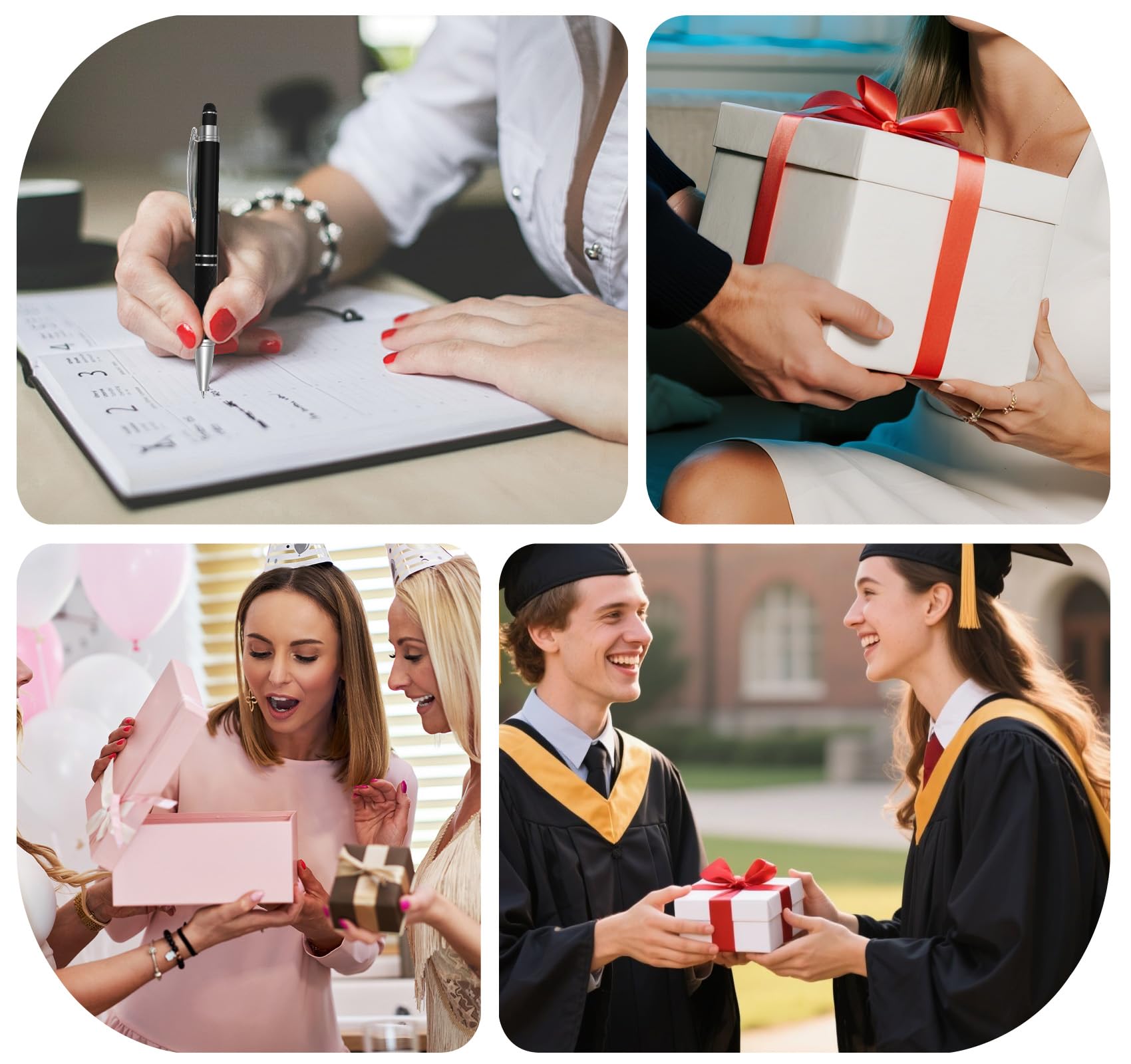 Homewit 10–1000 STK Kugelschreiber Personalisiert mit Gravur,Touchpen,400 | Werbekugelschreiber für Firmenwerbung, Messen, Büros, Schulen, Abschlussfeiern, als Kunden-, Mitarbeiter- & Businessgeschenk