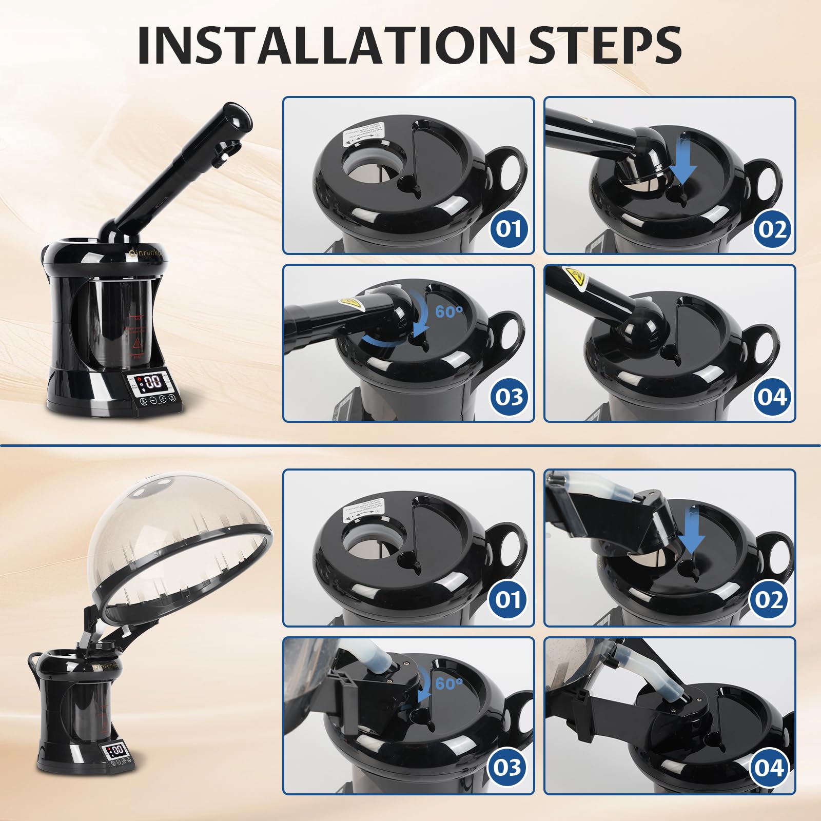 2-in-1 Hair and Facial Steamer with Nano Ionic Mist