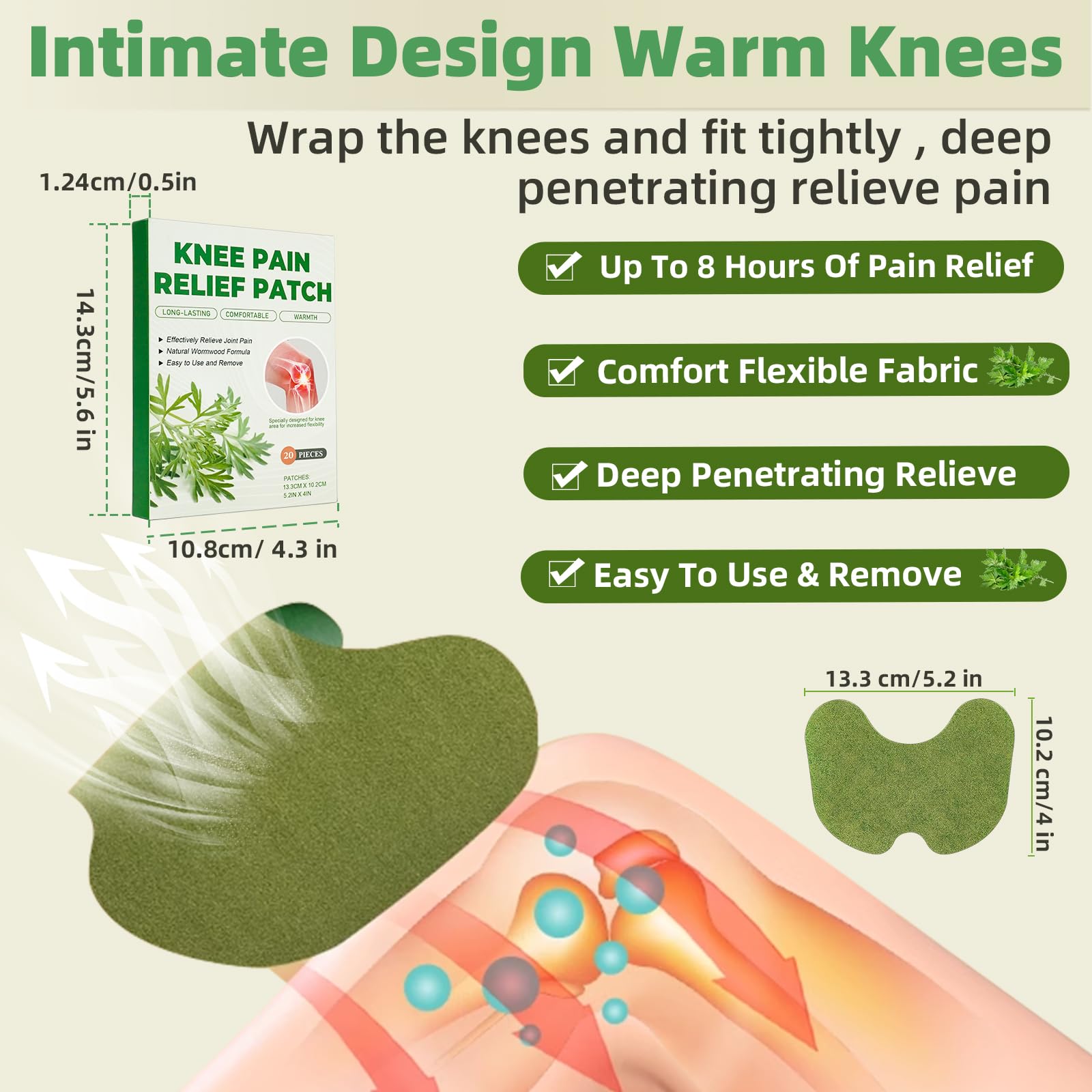 Luckyoon Pain Relief Patches 40 Pcs, Worwood Knee Pain Relief Patches - View #13