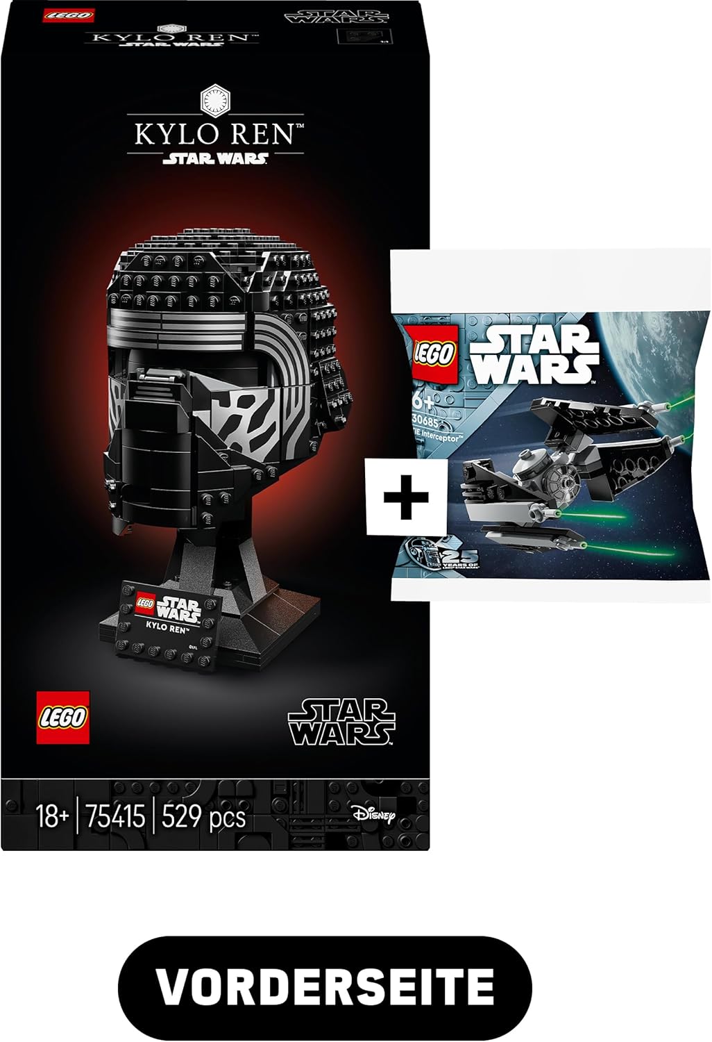 Lego Star Wars Kylo Ren Helmet - Lego Kylo Ren Helmet 75415 with Tie-Interceptor Polybag 30685, Exclusive