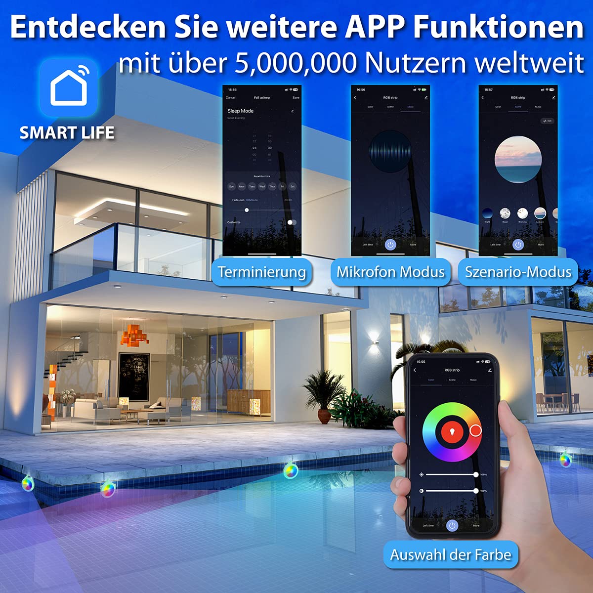 2er LED Poolbeleuchtung Unterwasser für Aufstellpool 20W RGB IP68 | Einhänge Poolscheinwerfer mit APP Funktioniert mit Alexa & Google Assistant Magnetisch Poollicht Stahlrahmen & Stahlwandpool