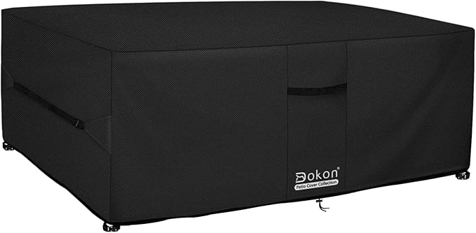 Dokon Waterproof Garden Furniture Cover - Heavy Duty Oxford Fabric Patio Table Cover 200x160x74cm