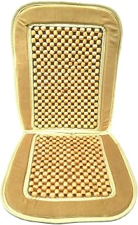 DHANVINE Car Wooden Bead Seat with Beige Velvet Border Seat Cover Acupressure Design Compatible with Chevrolet Beat Price In India