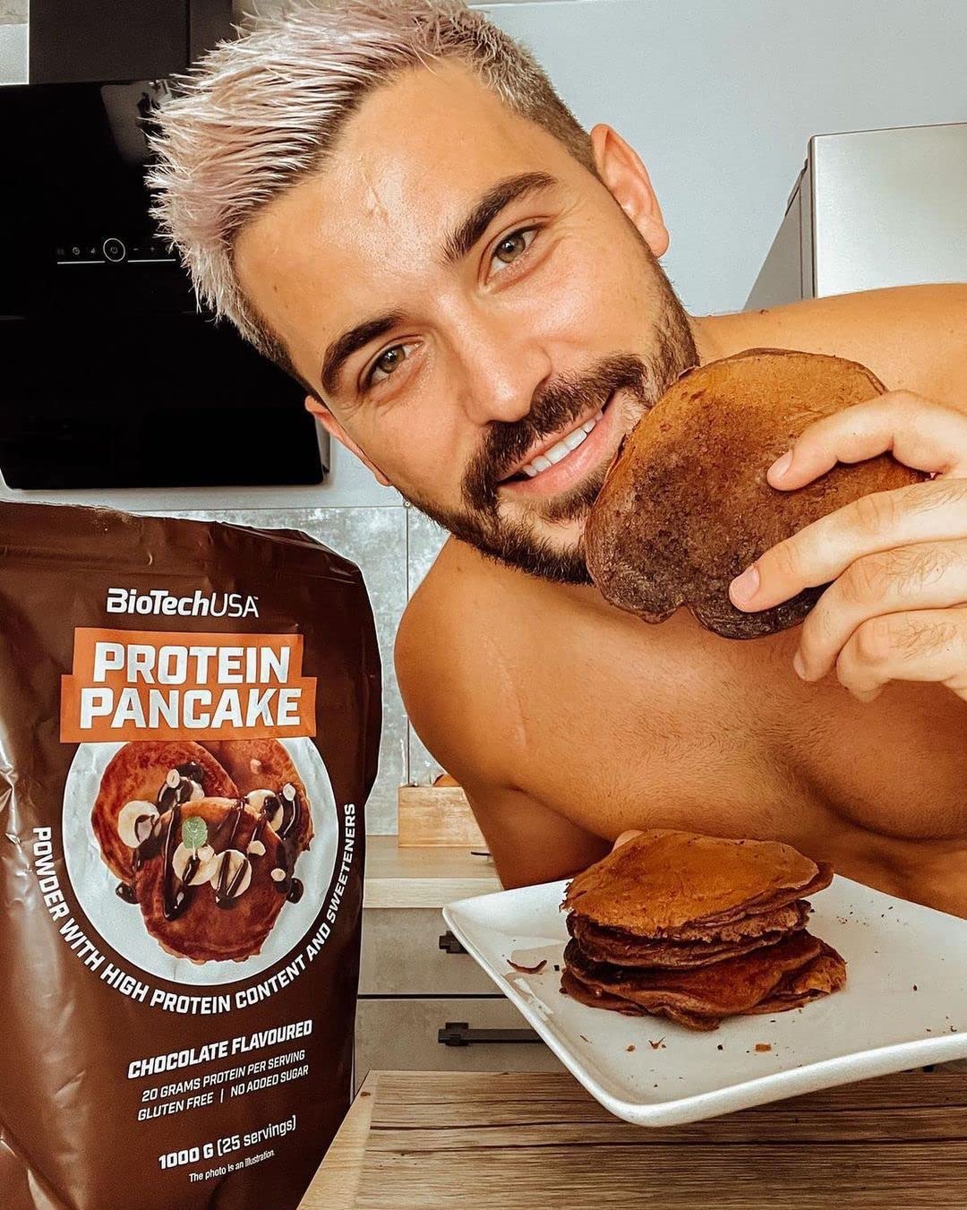 BioTechUSA Protein Pancake, Polvere per la preparazione di pancake ad alto contenuto proteico con dolcificanti e senza zuccheri aggiunti, 1000 g, Cioccolato