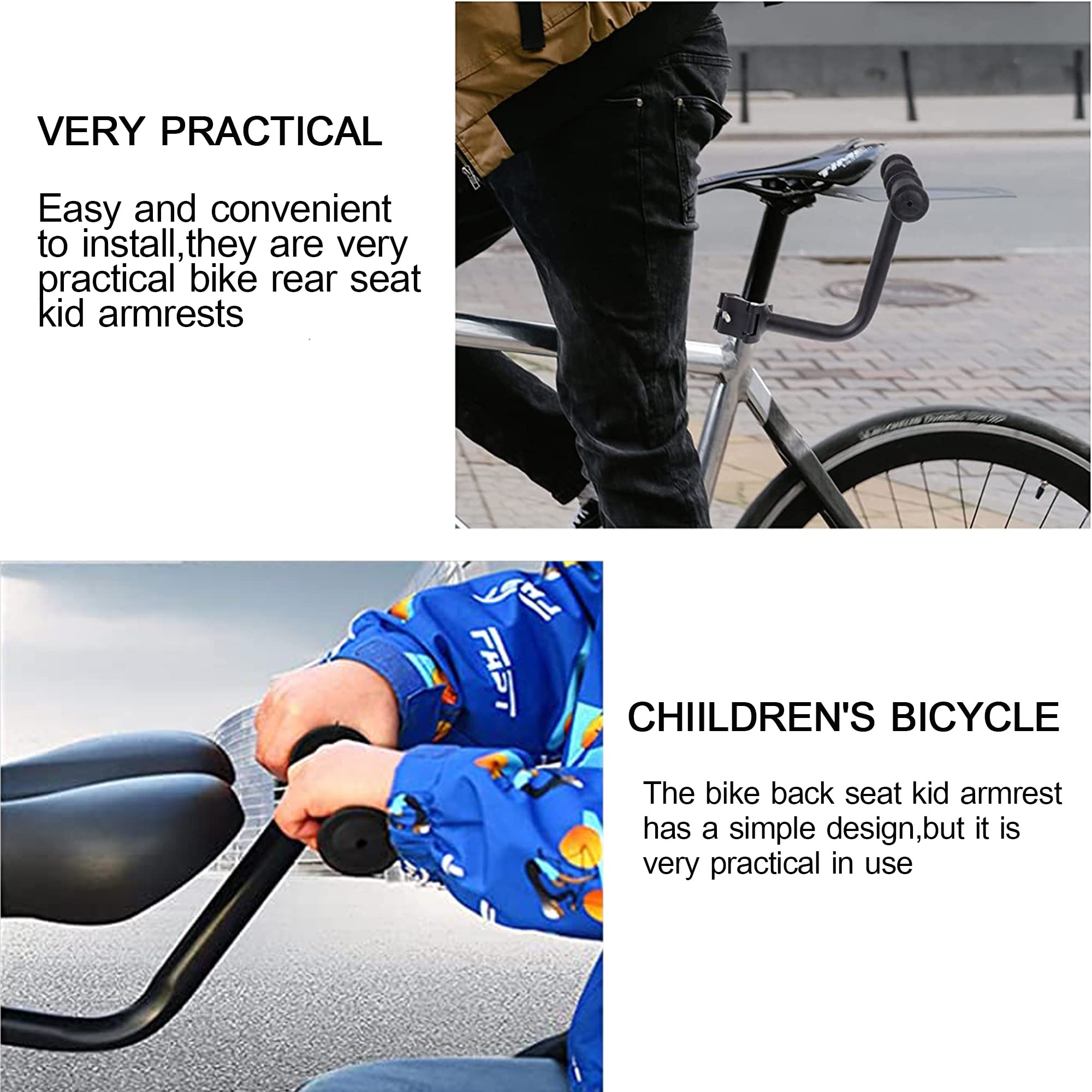 Siege Velo Enfant,Pédale Arrière Repose-Pied,Siège de vélo Universel pour siège d'enfant avec Porte-bébé,Dossier en éponge Douce,Confortable pour Les Enfants Ou Les Adulte