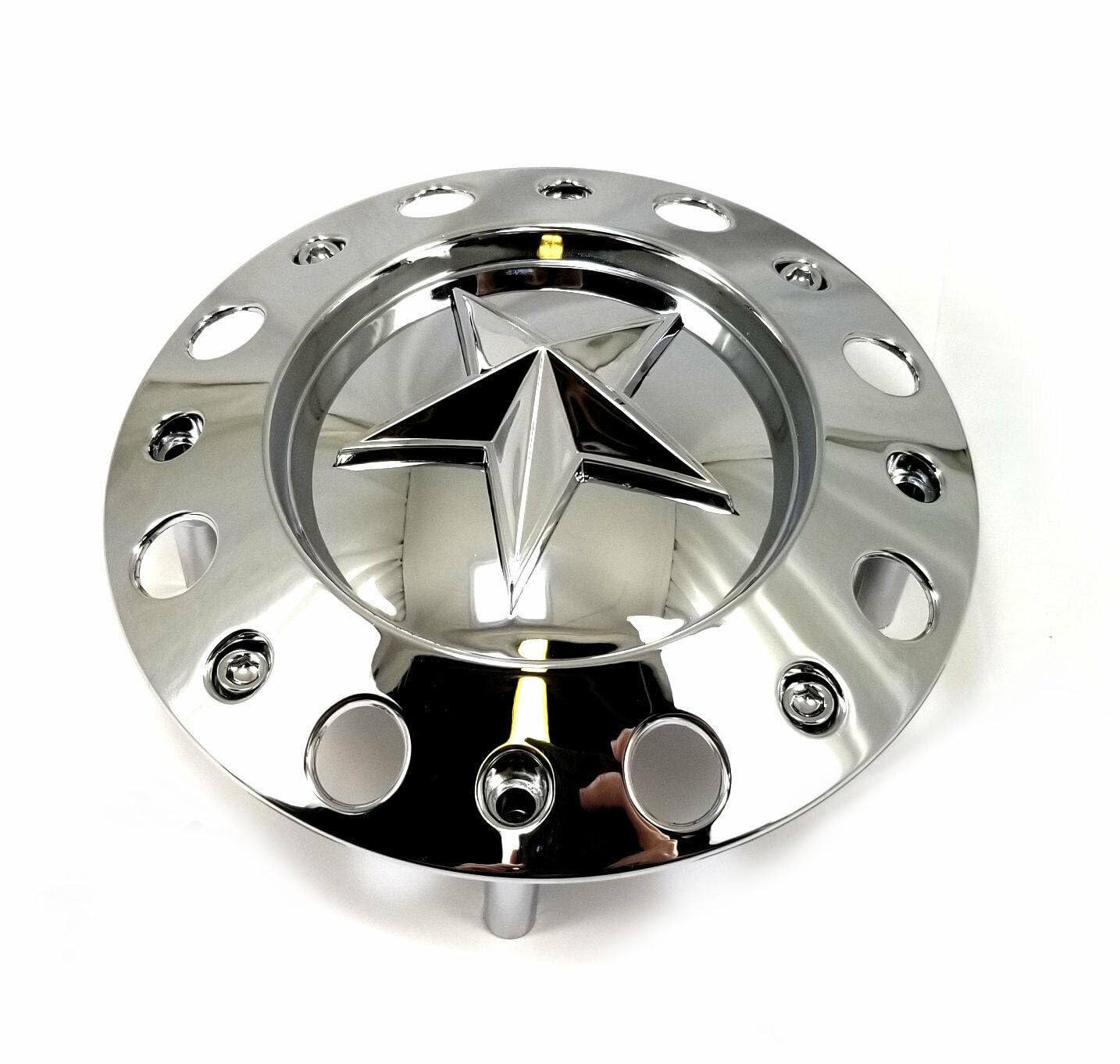 FEETTWheel Center Cap KMC XD Series Rockstar Wheel Hub Cap 775L239C Dually Chrome Silver 1PC