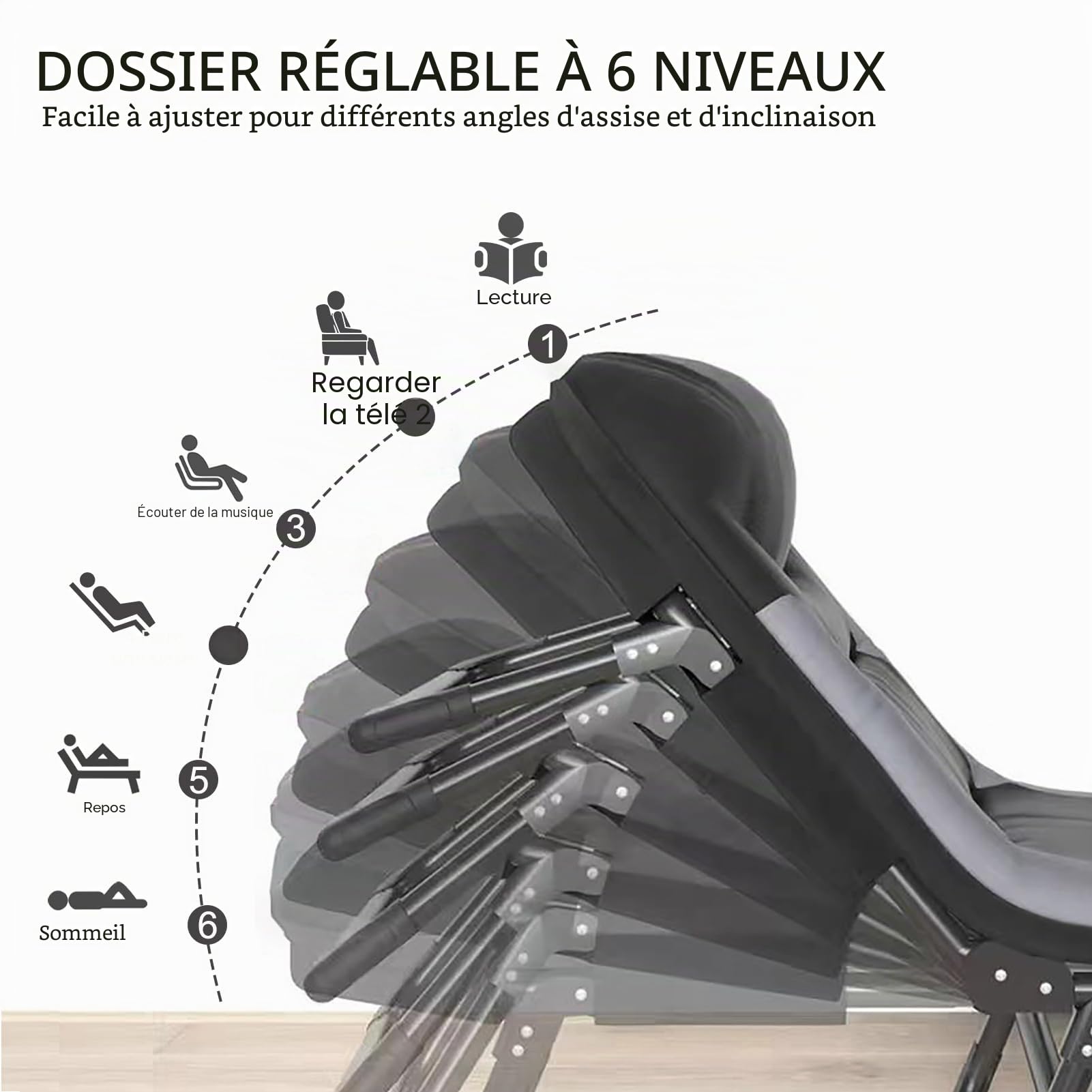 Lit de Camp Pliable 1 Personne, lit Pliant Camping avec Matelas et Sac de Transport - pour Camping et Jardin (Noir 1) (Noir)