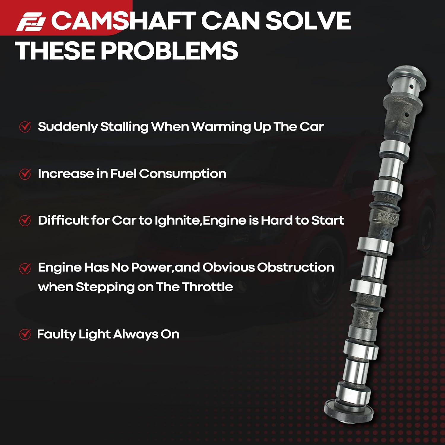 5184379AG Left Side Intake Camshaft Compatible with Jeep for Dodge for Chrysler & for Ram 3.6L V6 Models 05184379AH 5184379AE 5184379AF 5184379AD