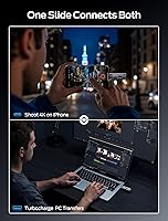 Vista 3 de MOVE SPEED Unidades de estado sólido de 128 GB con puertos dobles y diseño push-pull — Velocidad de lectura de 560 MB/s, unidad USB 3.2 tipo C +