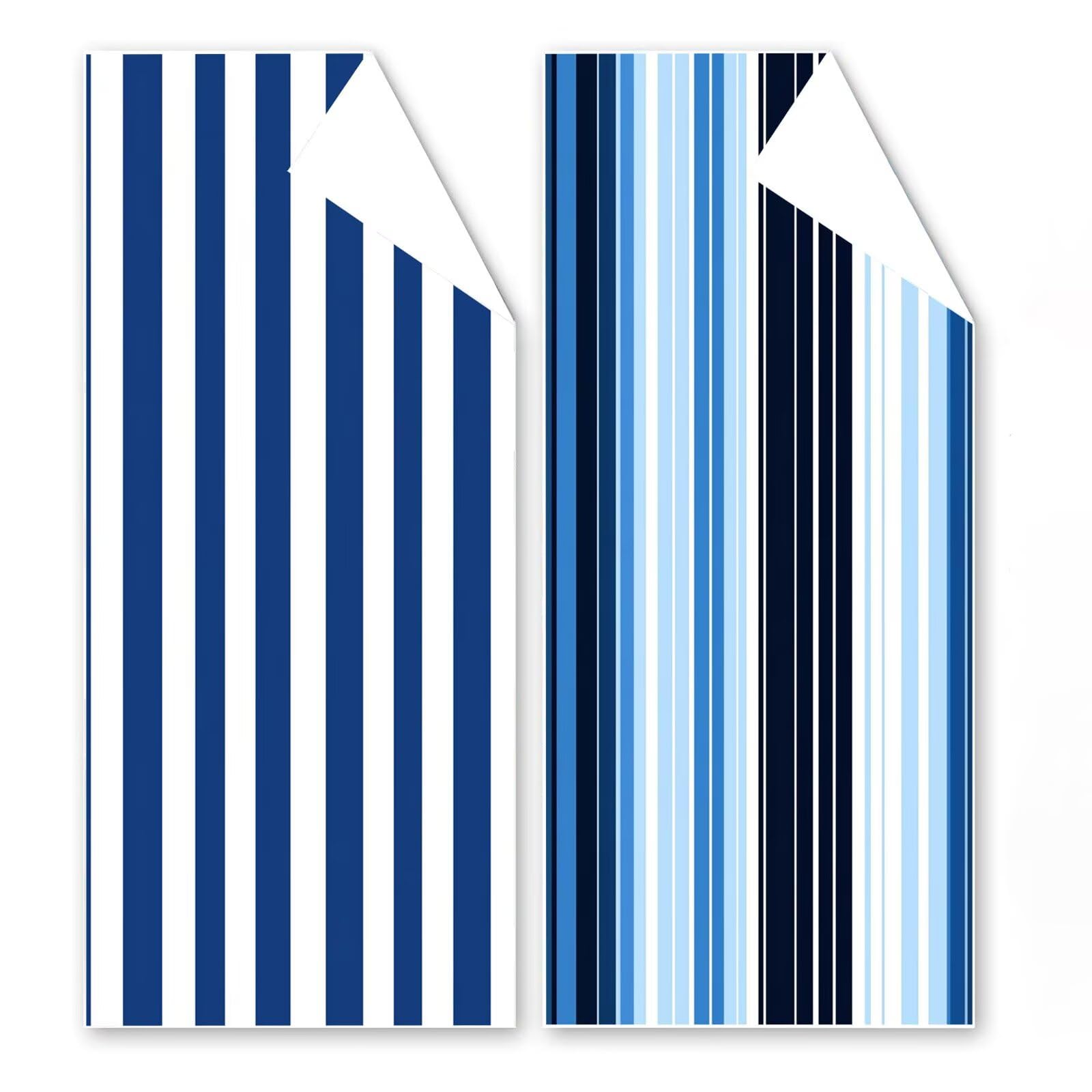 Telo Mare Microfibra 90x180 cm Telo Mare Grande, Asciugamano Palestra Assorbente Asciugatura Rapida, Asciugamano Mare Antisabbi Stuoia Spiaggia per Piscina, Campeggio, Viaggio - Strisce Blu G1-1034