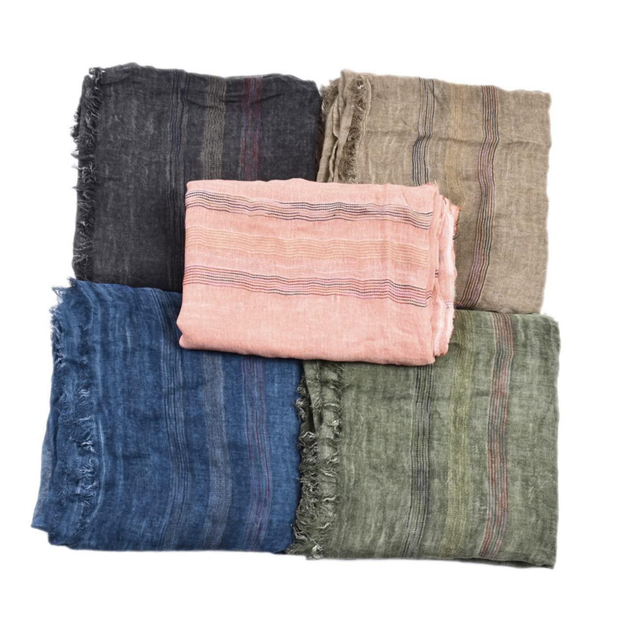 LIFKOME Sciarpa Uomo 2 Pezzi in Cotone Nero, Accessorio Moda